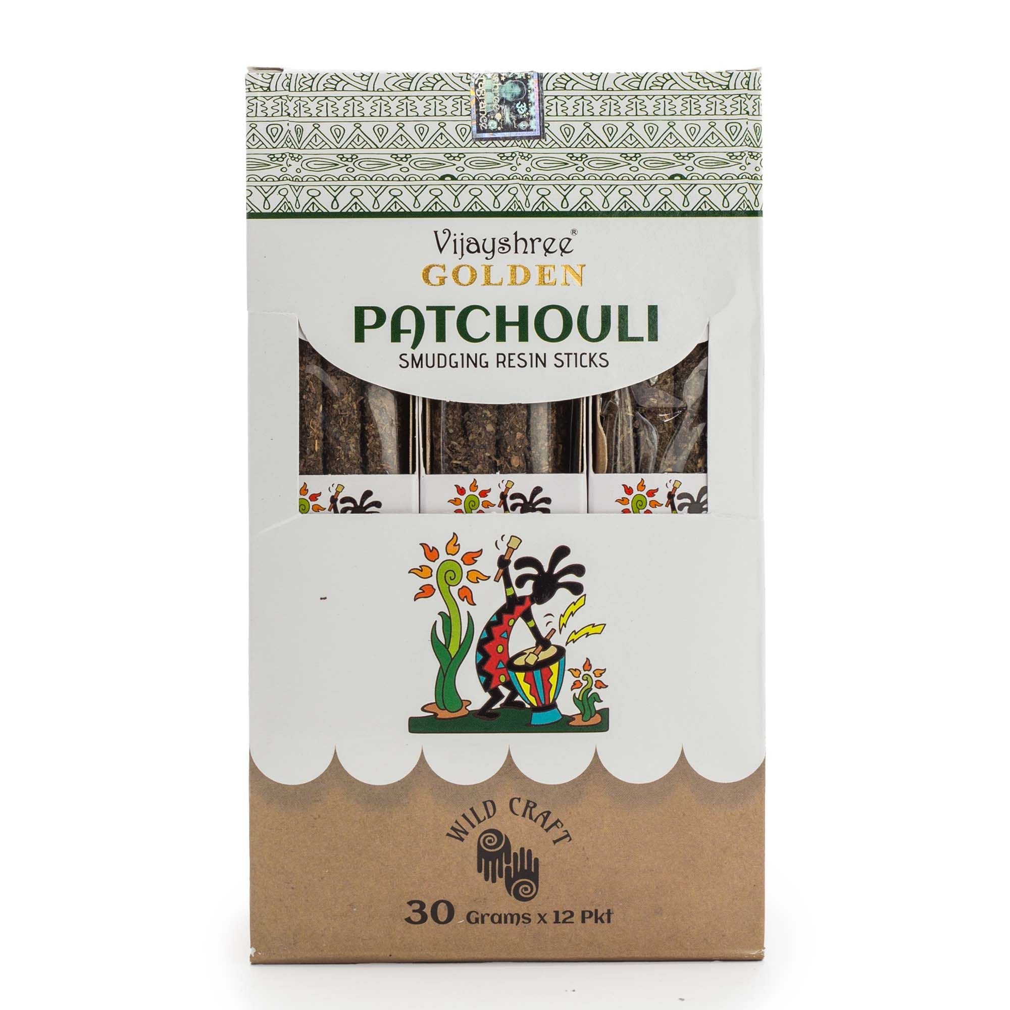Golden Patchouli Smudging Resin Sticks 30g for Aromatic Spaces
