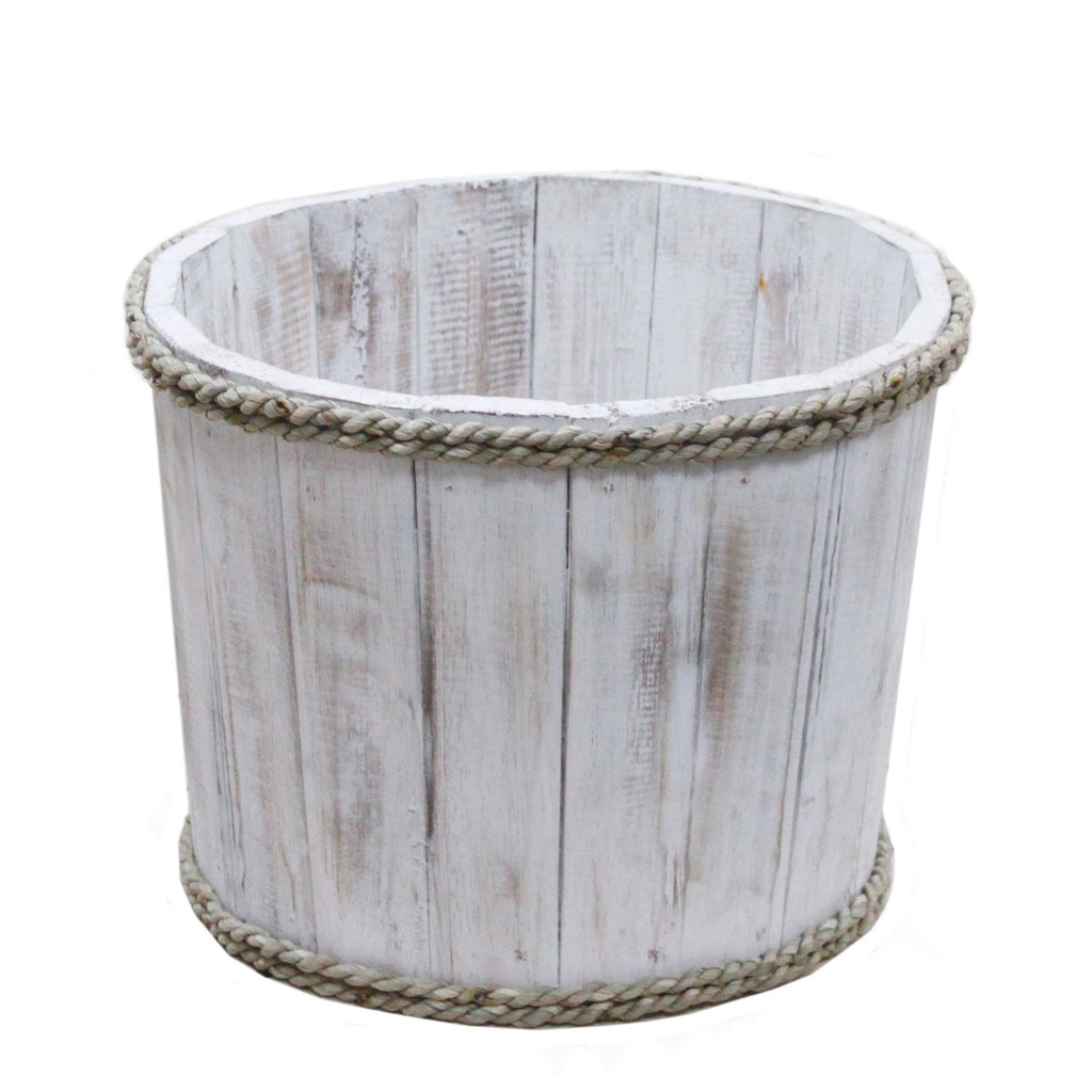 Small Whitewash Wooden Storage Tub for Organising Your Spaces
