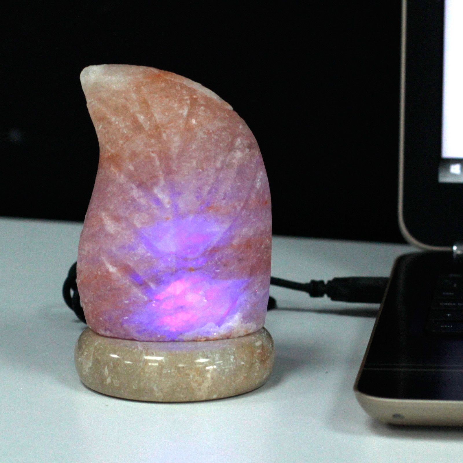 USB Leaf Shaped Himalayan Salt Lamp for Unique Home Decor Lighting