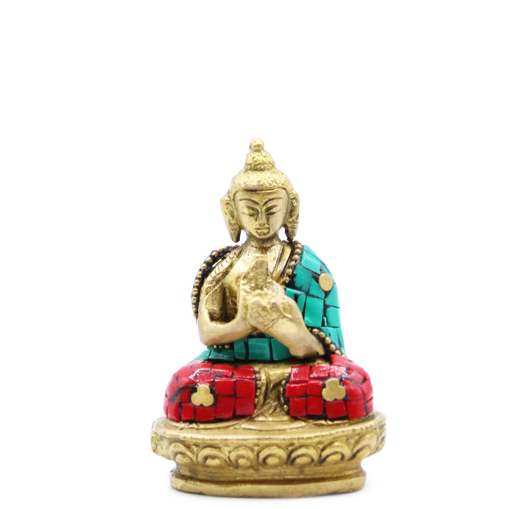 Brass Buddha Figure Blessing 7.5cm Ideal for Home Decor Accents