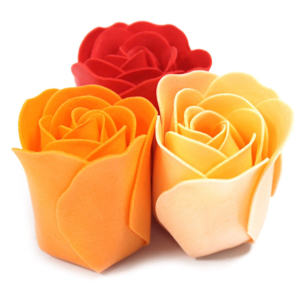 Set of 9 Peach Roses Soap Flower Box for Elegant Bathing Moments