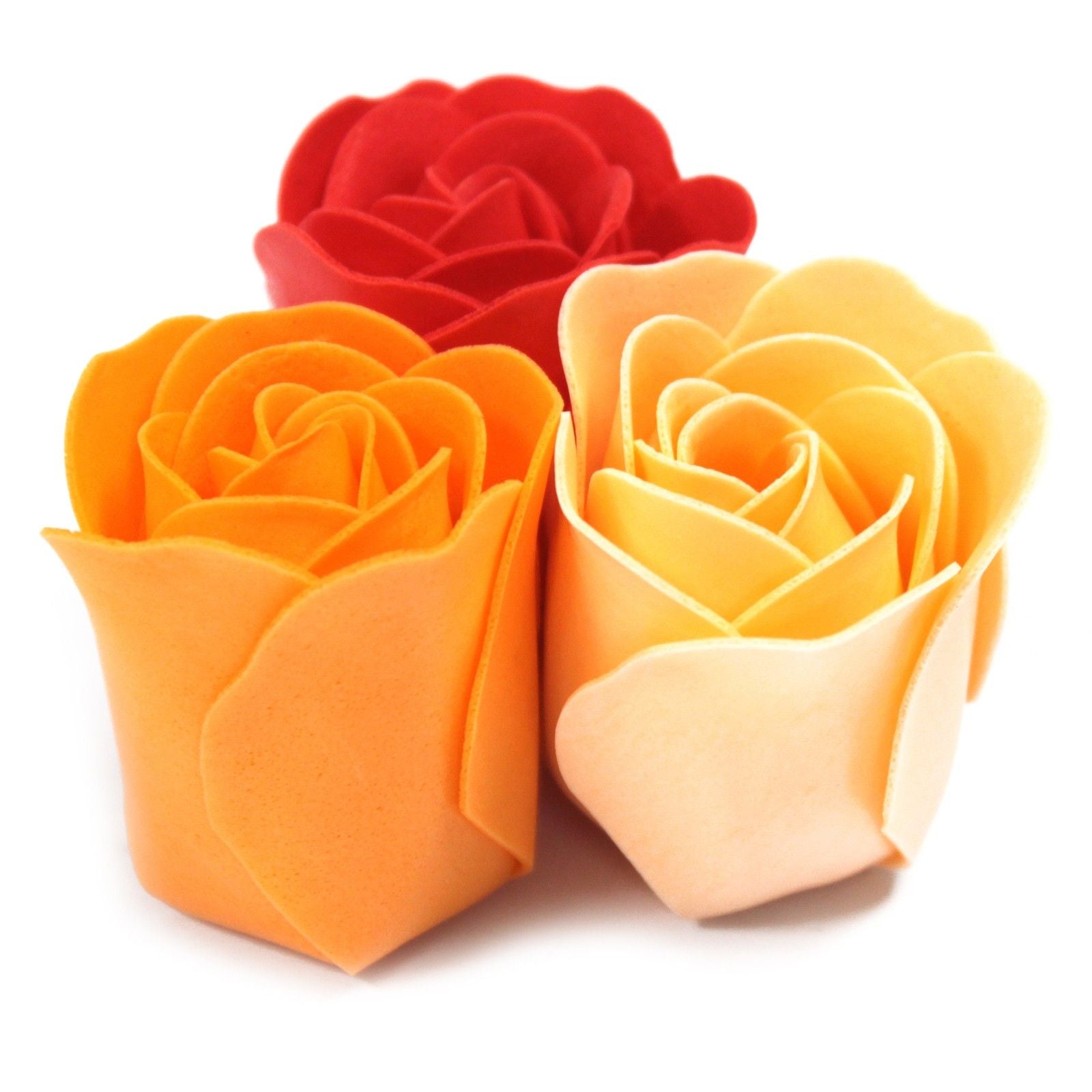 Set of 9 Peach Roses Soap Flower Box for Elegant Bathing Moments