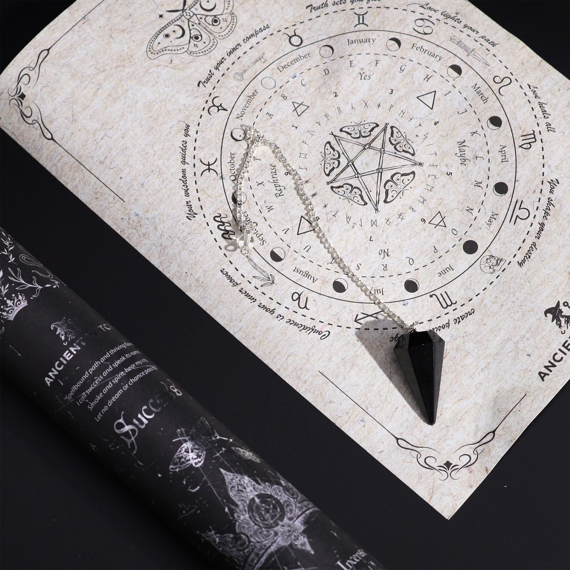 Success Spell Incense with Black Obsidian Pendulum for Focus