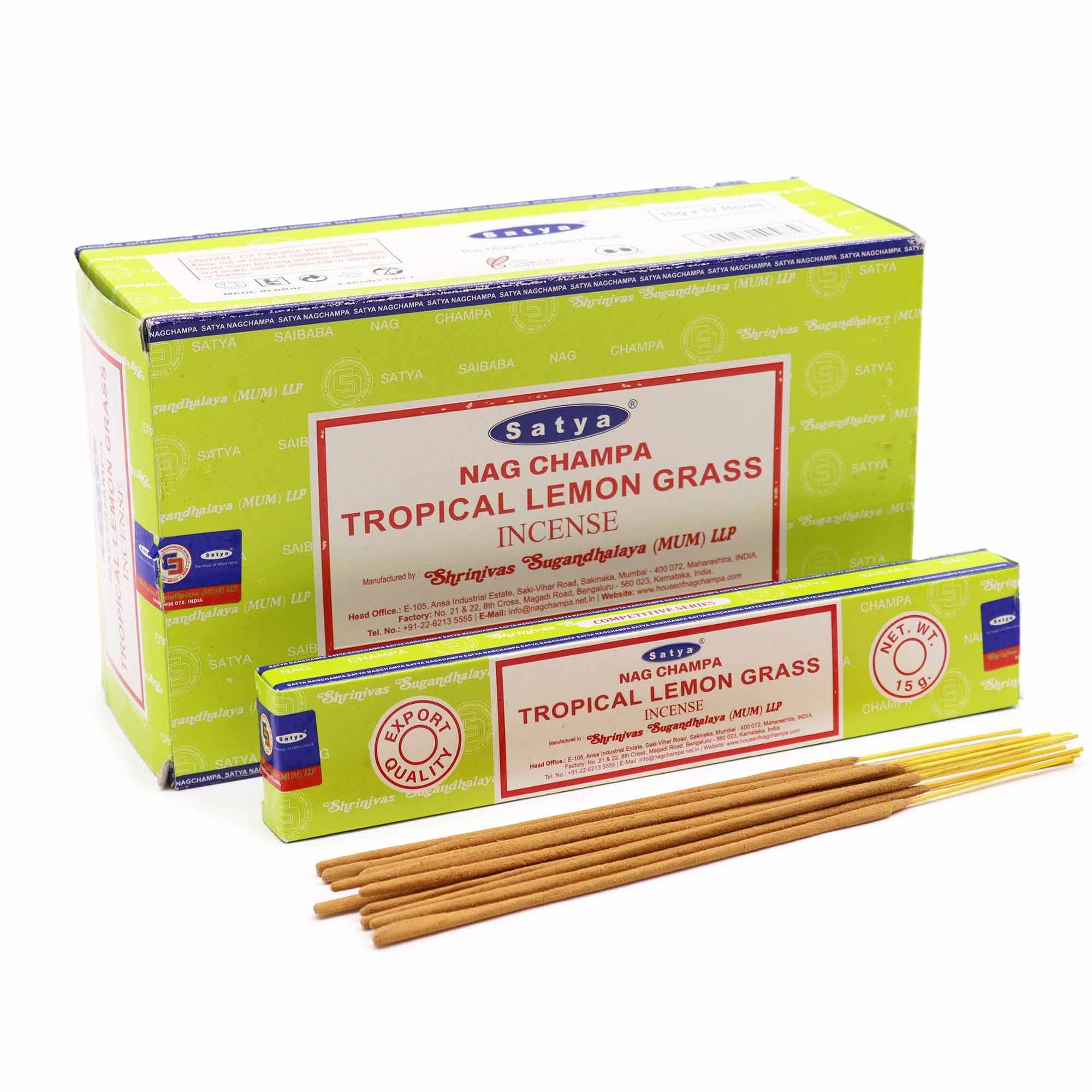 Satya Incense Sticks 15g Tropical Lemongrass for Home Fragrance