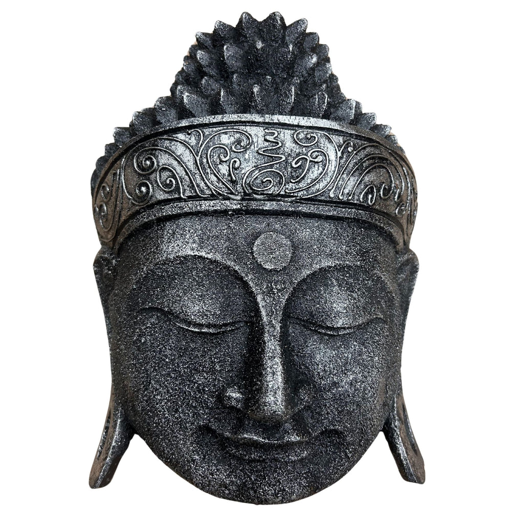 Buddha Head Home Decoration with Silver Shine Finish 25cm Design