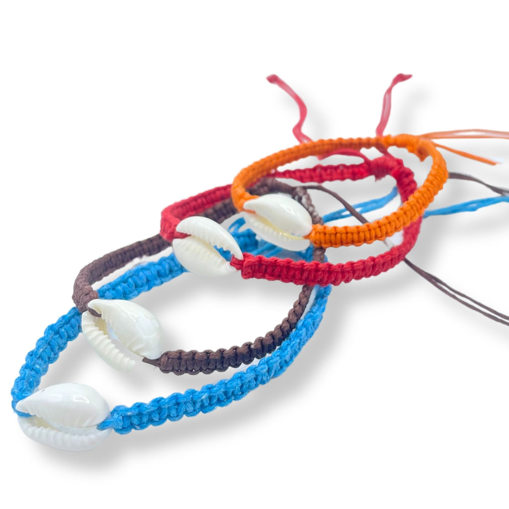 Handmade Friendship Bracelets with Cowrie Chums Shell Design