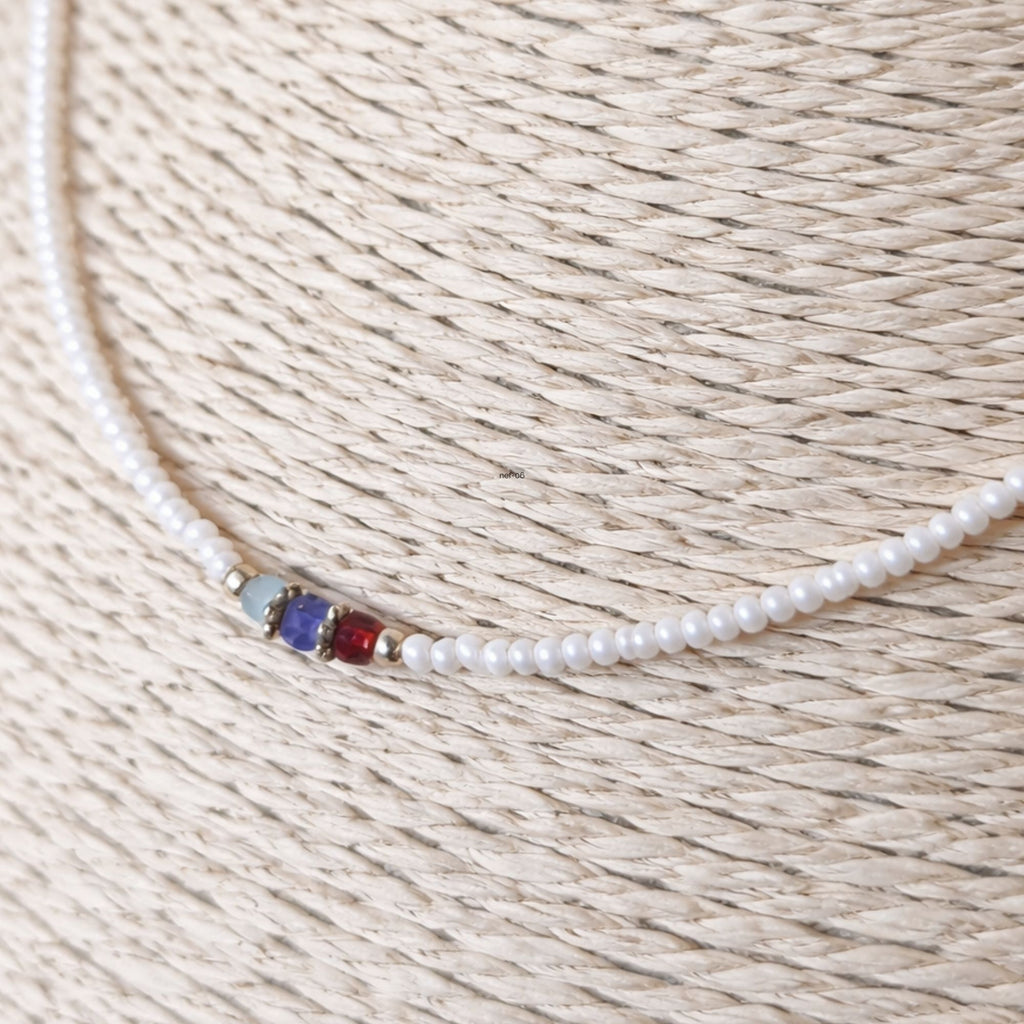 Nepalese Extra Fine Gem Necklace with Pearl and Cut Beads