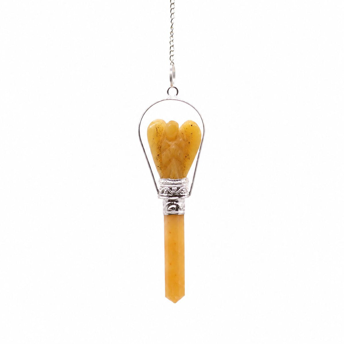 Angel Pendulum with Ring- Yellow Quartz