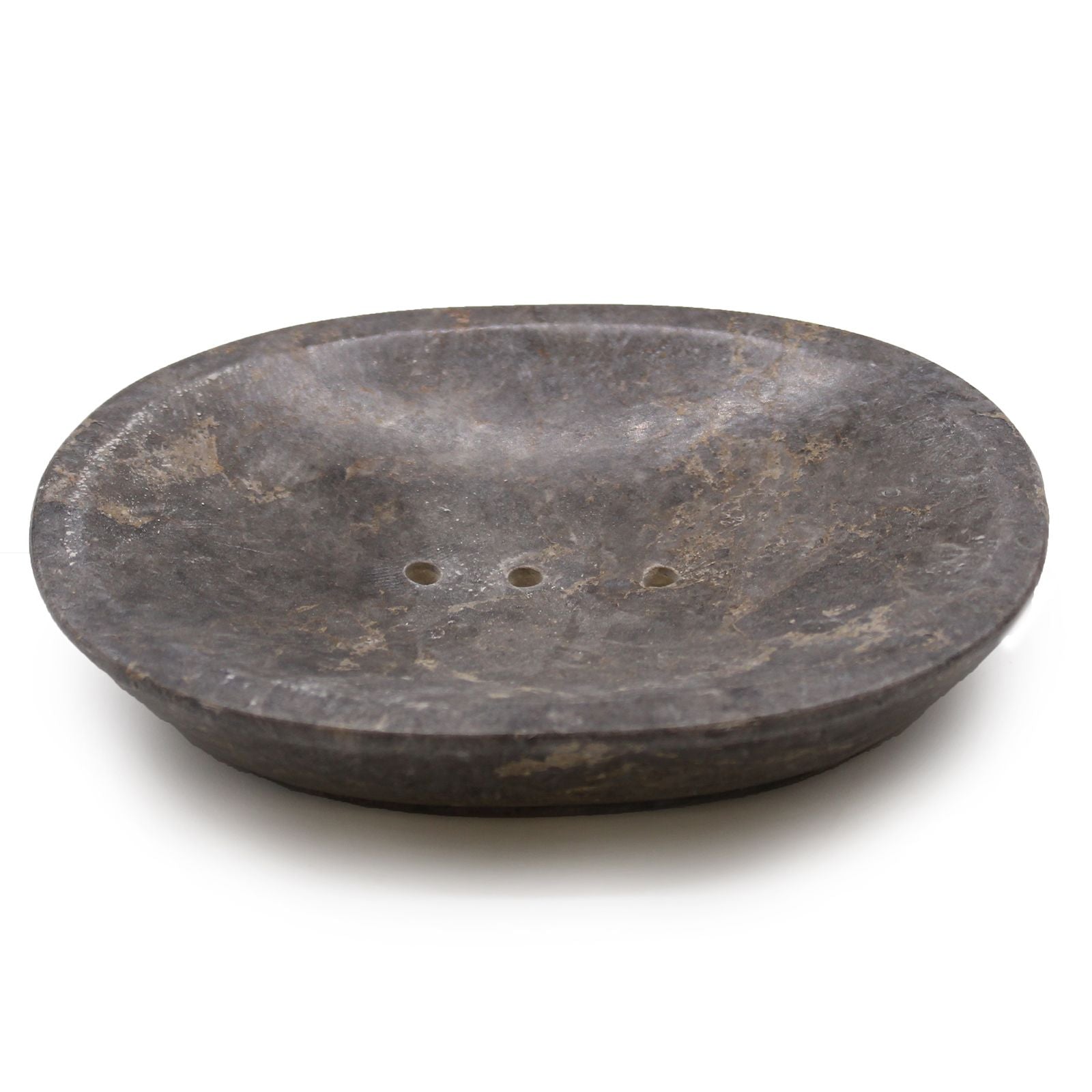 Classic Oval Grey Marble Soap Dish for Elegant Bathroom Decor