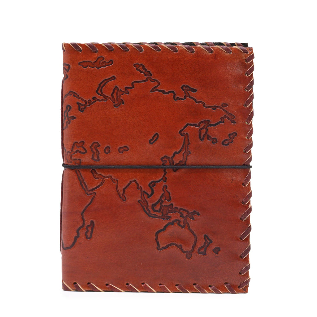 Light Tan Travel Journal with Wrap for Documenting Adventures