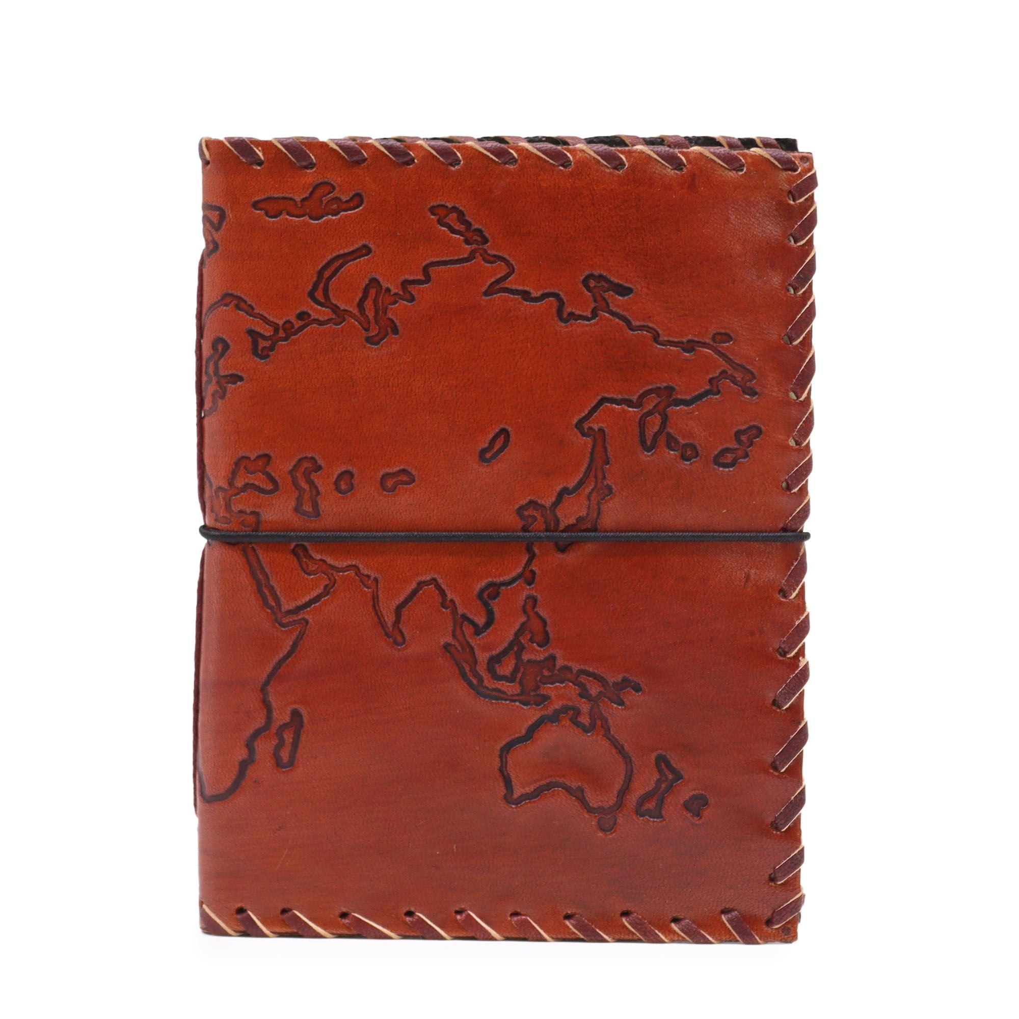 Light Tan Travel Journal with Wrap for Documenting Adventures