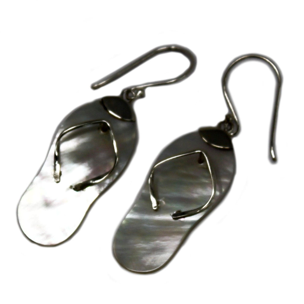 Shell and Silver Earrings with Unique Flip Flops Design Today