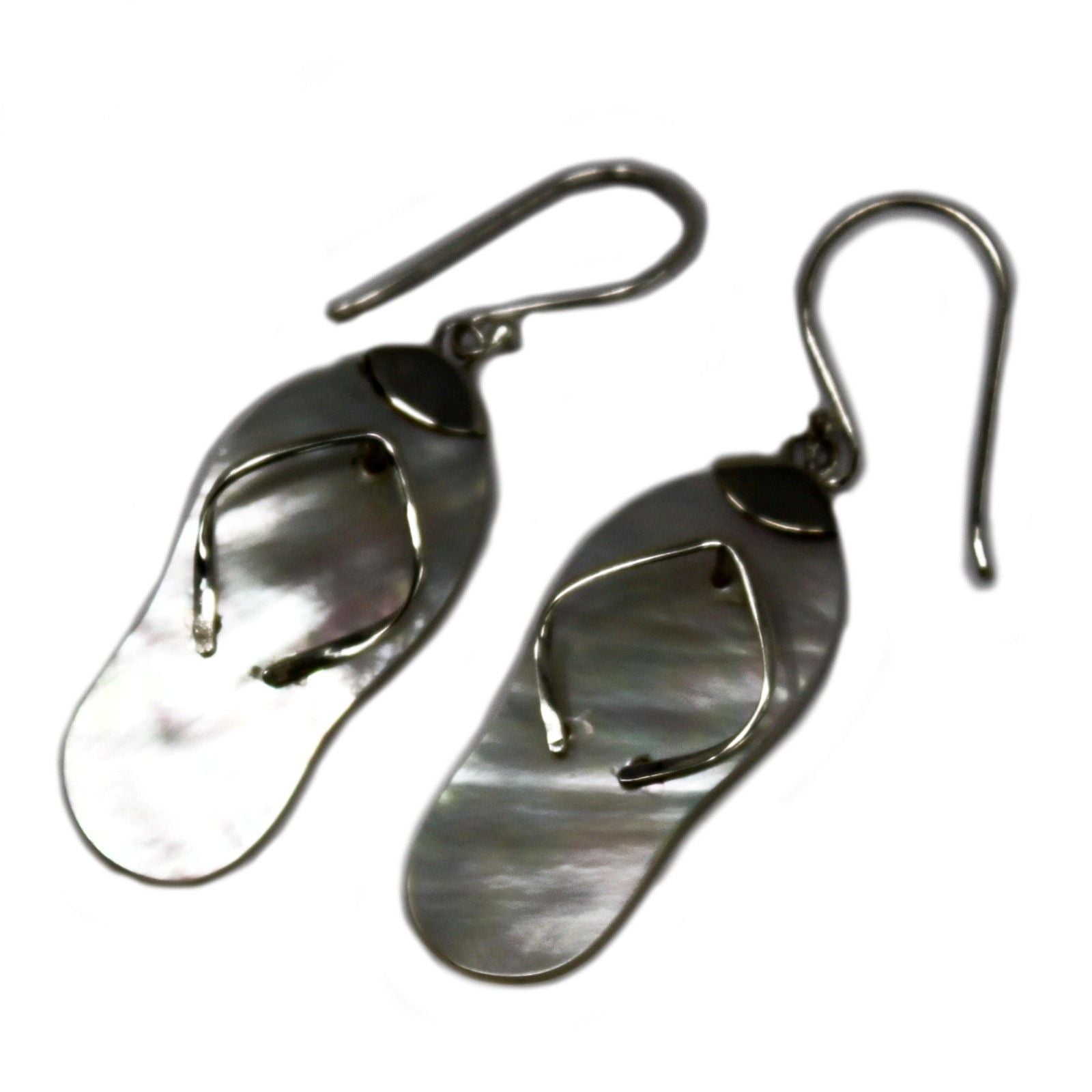 Shell and Silver Earrings with Unique Flip Flops Design Today