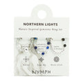 Nymph Spirit Gemstone Ring Set with Northern Lights Inspiration