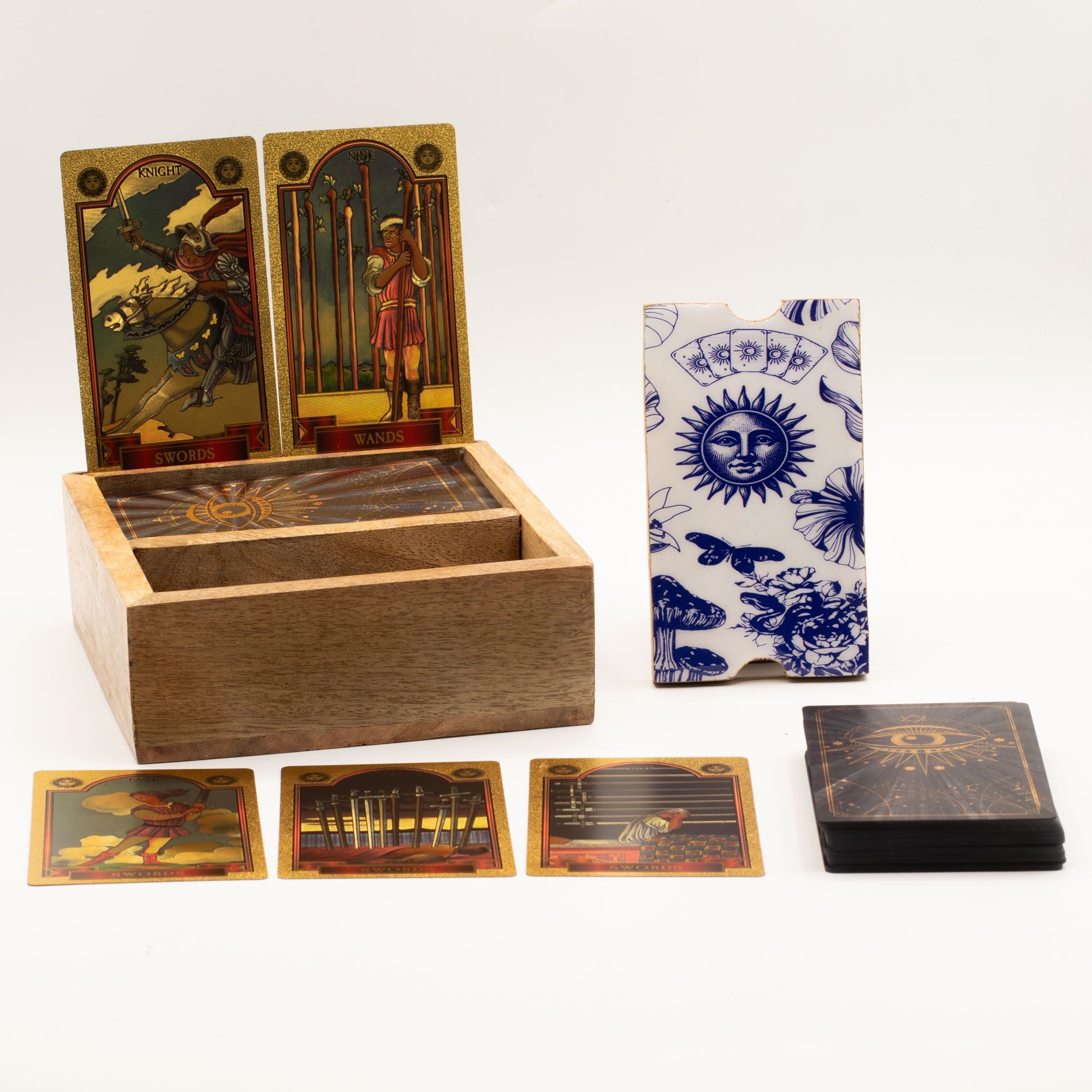 Two Section Tarot Box with Card Holder for Spiritual Practice