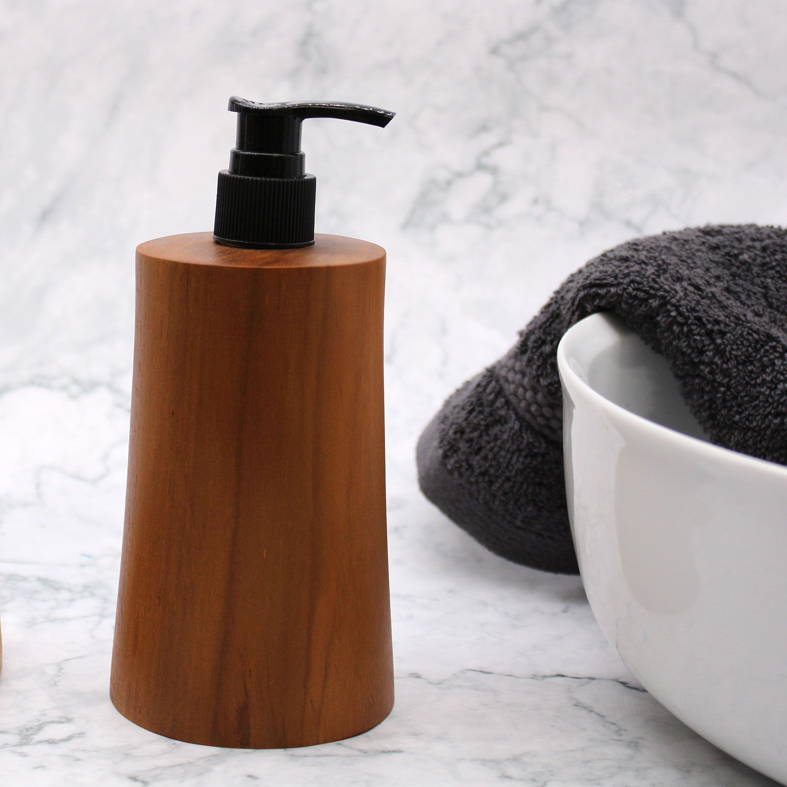 Natural Teakwood Soap Dispenser Taper for Elegant Home Decor