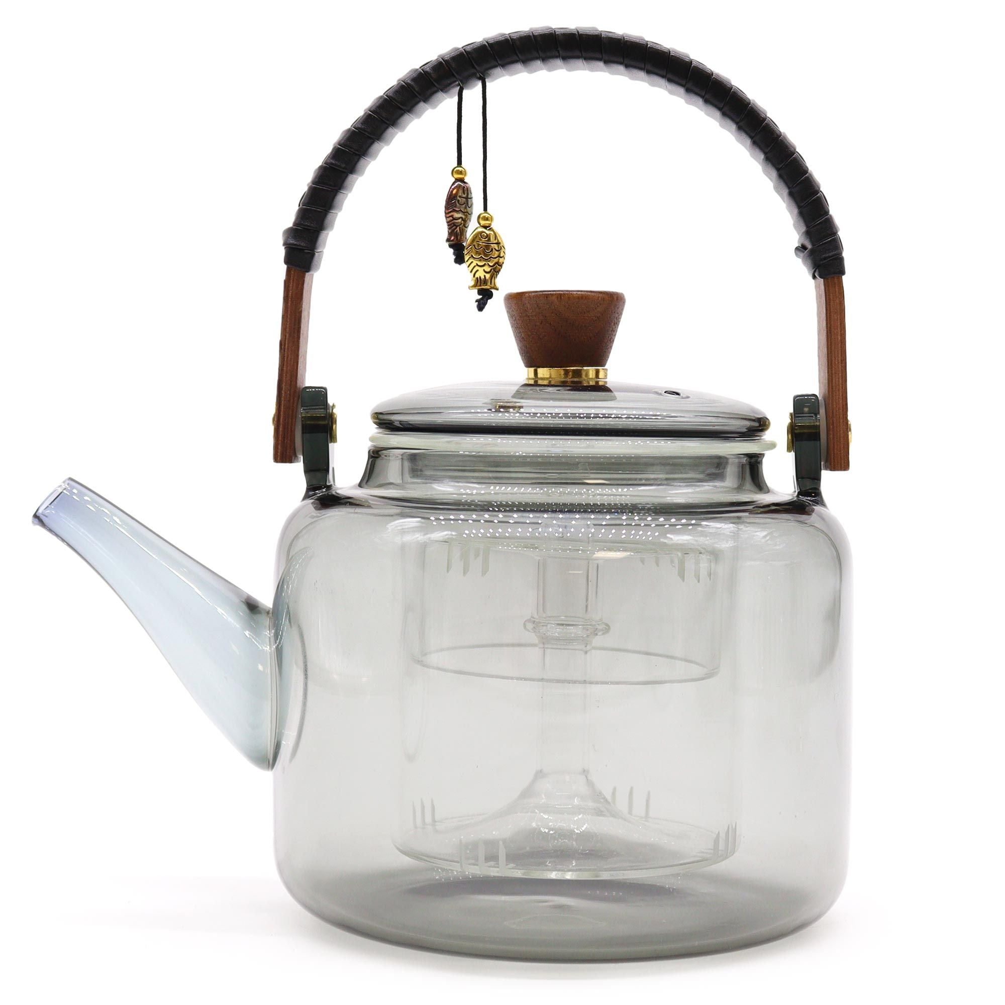 Glass Infuser Teapot with Steamer System Charcoal 1000ml