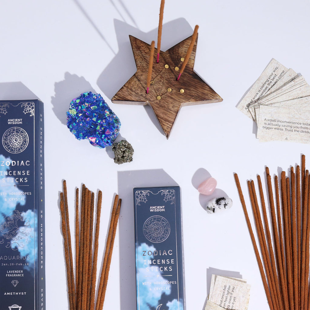 Palo Santo Zodiac Gemstone Crystal Incense Set for Cancer Sign