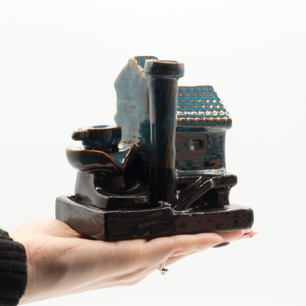 Backflow Incense Burner Watermill House for Relaxation and Calm