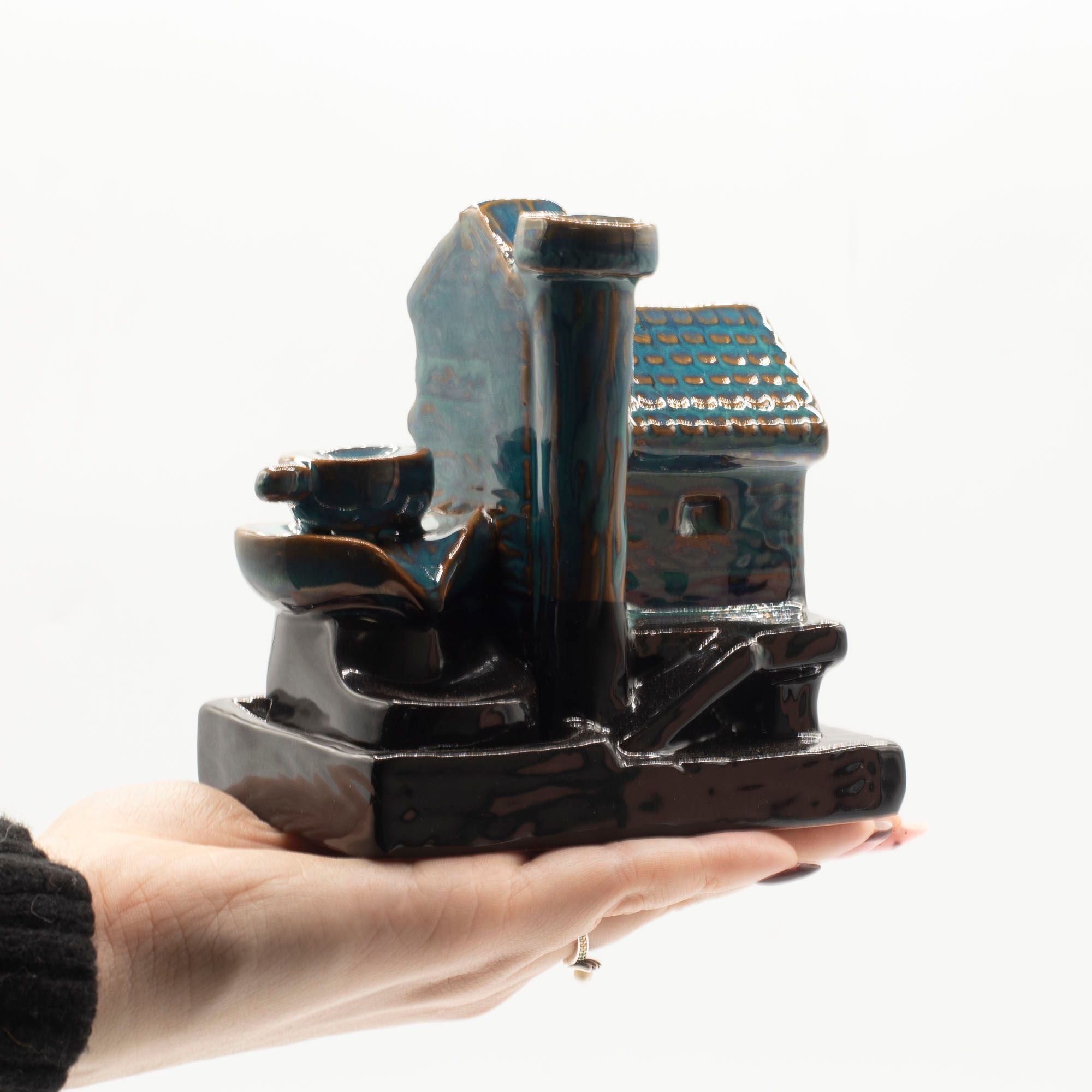 Backflow Incense Burner Watermill House for Relaxation and Calm