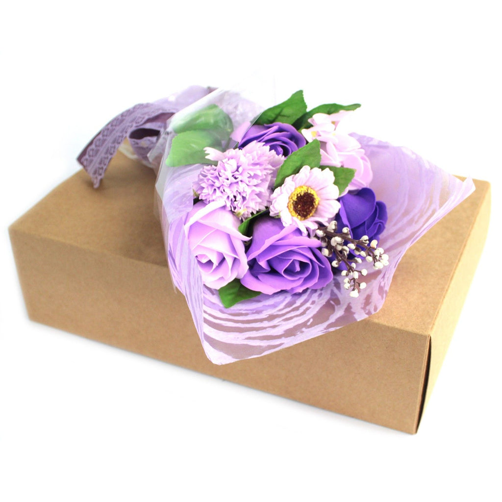 Purple Boxed Hand Soap Flower Bouquet A Unique Gift for Everyone