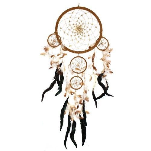 Bali Dreamcatchers Large Round Cream Coffee Chocolate Design