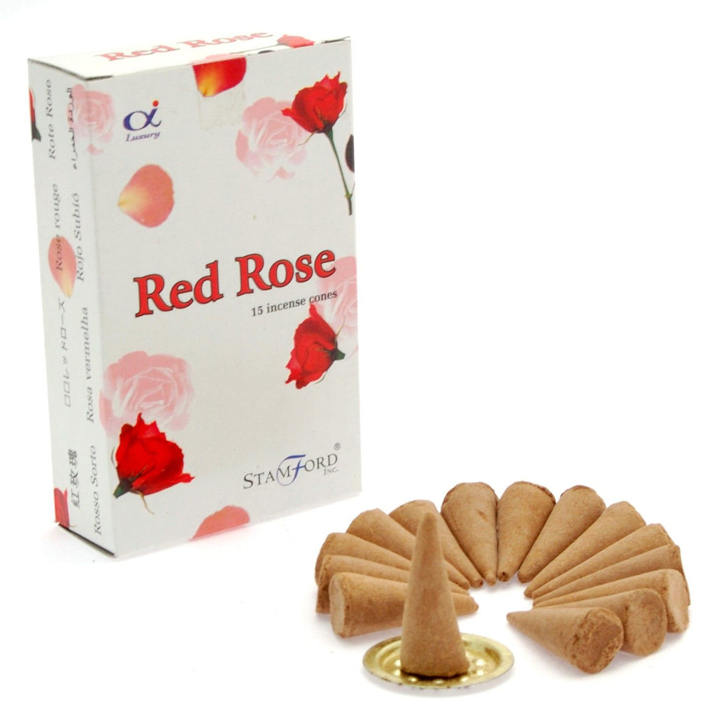 Red Rose Incense Cones for Home Fragrance and Relaxation