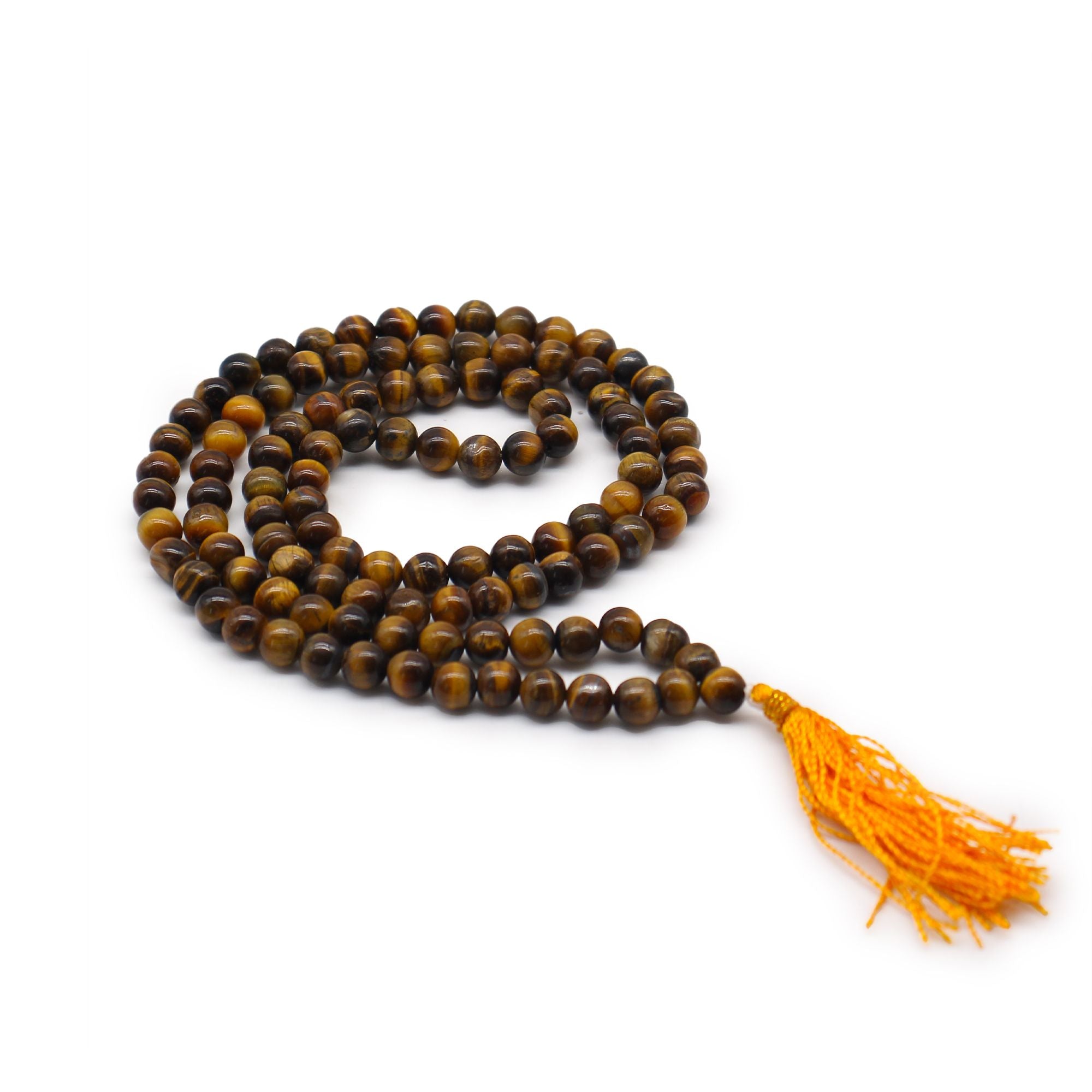 108 Bead Mala with Tiger Eye Gemstone for Japa Practice