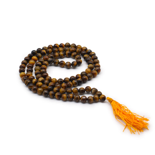 108 Bead Mala with Tiger Eye Gemstone for Japa Practice