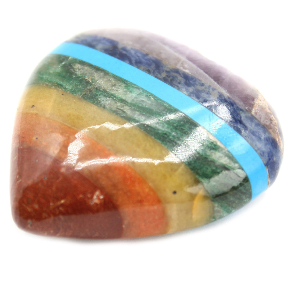 Chakra Hearts 45 60mm Bonded Chakra Stones for Collectors and Enthusiasts