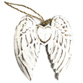Hand Crafted Small Double Angel Wing & Heart Decoration 15cm