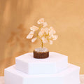 Mini Gemstone Tree on Wood Base with Rock Quartz and 15 Stones