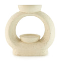 Ceramic Zen Oil Burner Large Oval Pebble Speckled Off White