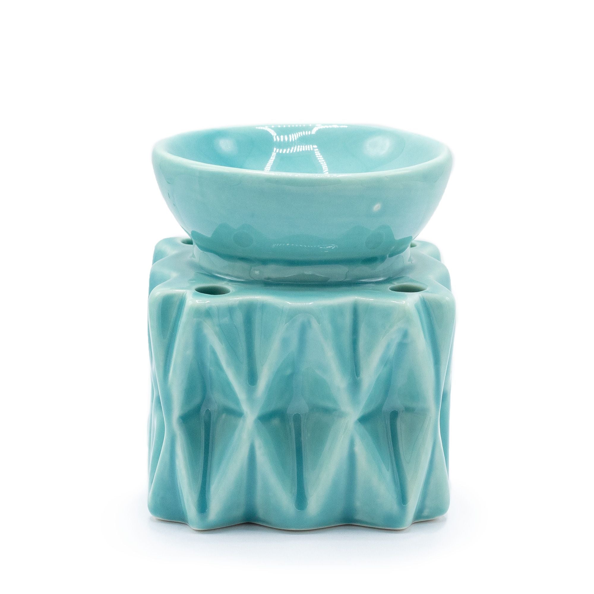 Geometric Blue Oil Burner for Aromatic Oils and Home Fragrance