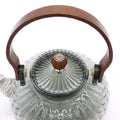 Glass Infuser Teapot with Charcoal Ribbed Pearl Design 950ml