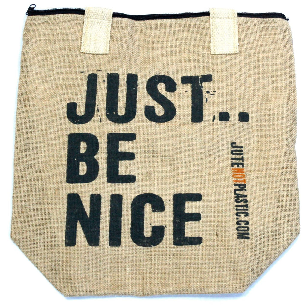 Just Be Nice Eco Jute Bag for Your Sustainable Shopping Needs Today