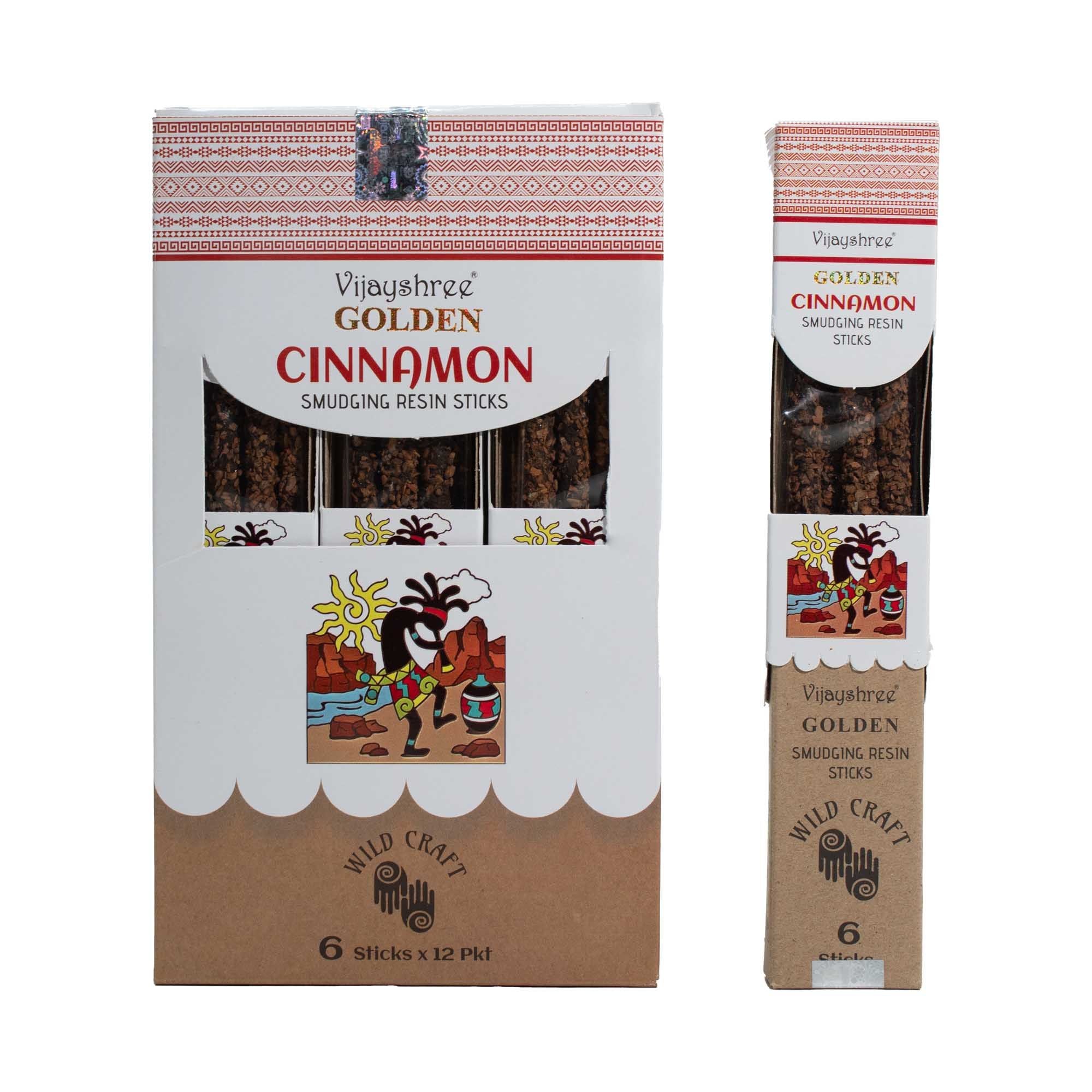 Golden Cinnamon Smudging Resin Sticks for Cozy Atmosphere 30g