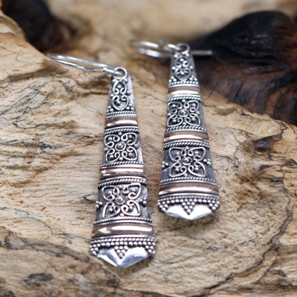 Silver & Gold Earring Tribal Drops for Unique Style Statement