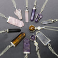Gemstone Classic Point Pendant with Tiger Eye Design