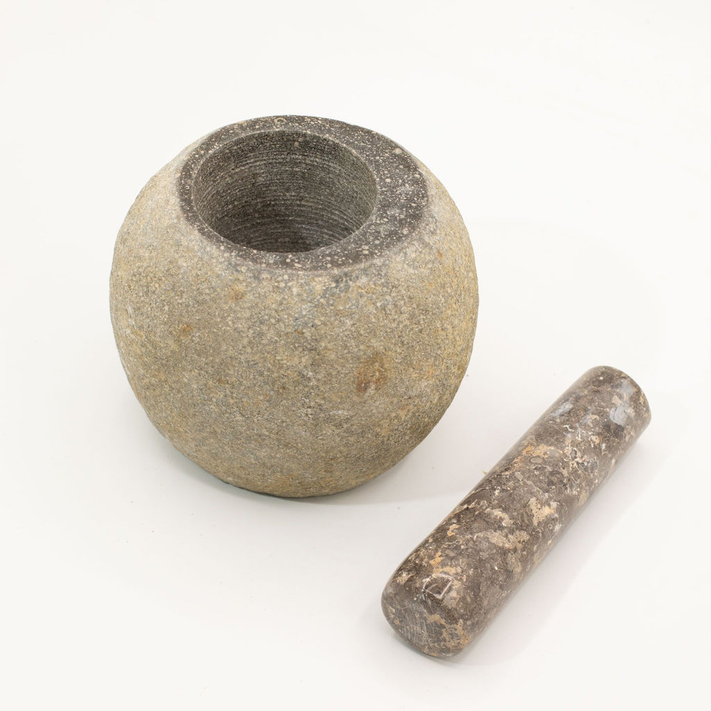 Natural Riverstone Large Decorative Pestle and Mortar for Home Use