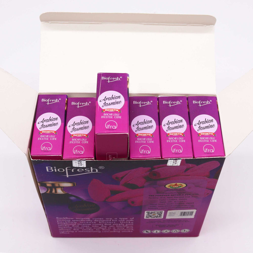 Biofresh Backflow Incense Cones with Arabian Jasmine Fragrance