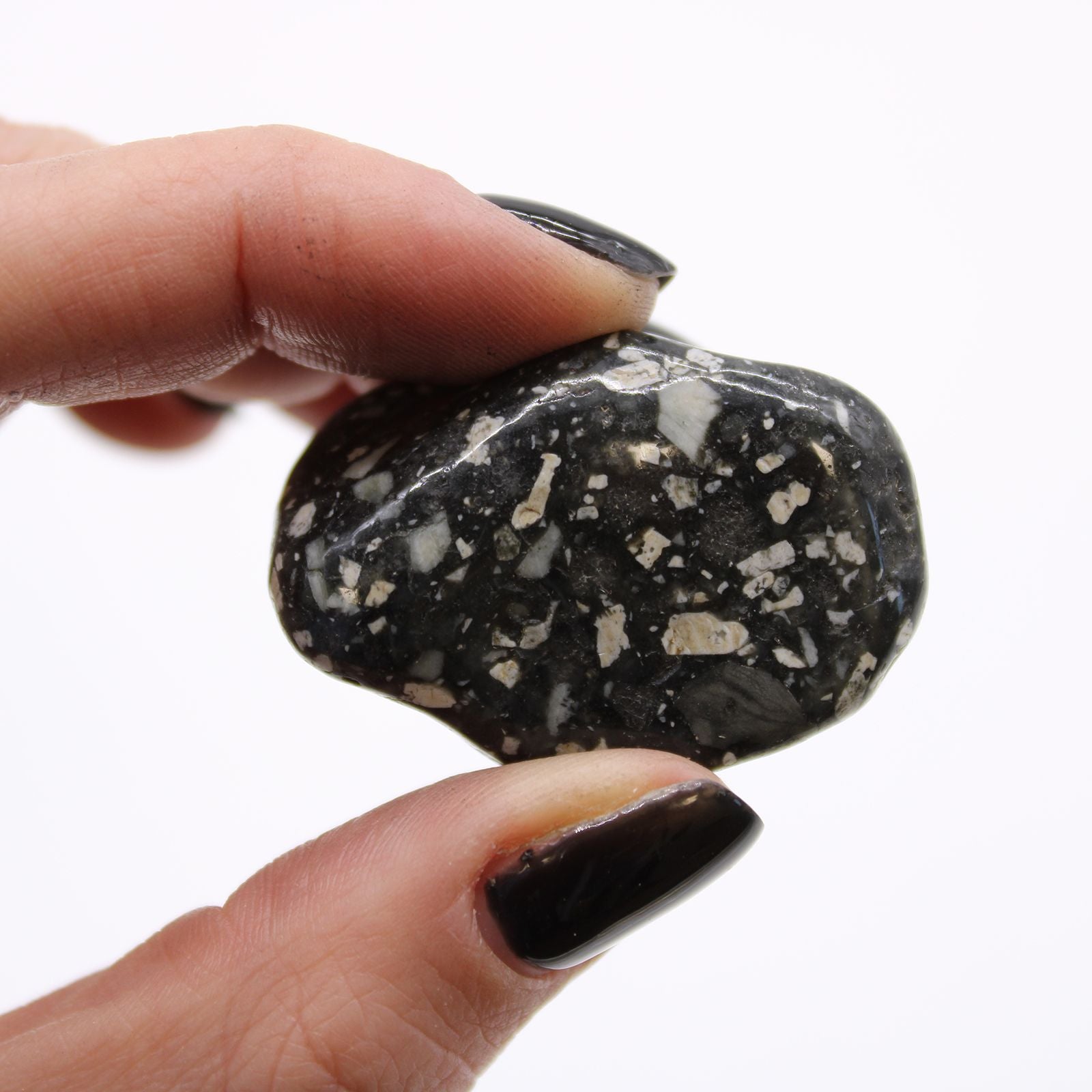 Medium African Tumble Stones in Guinea Fowl Design for Home Decor