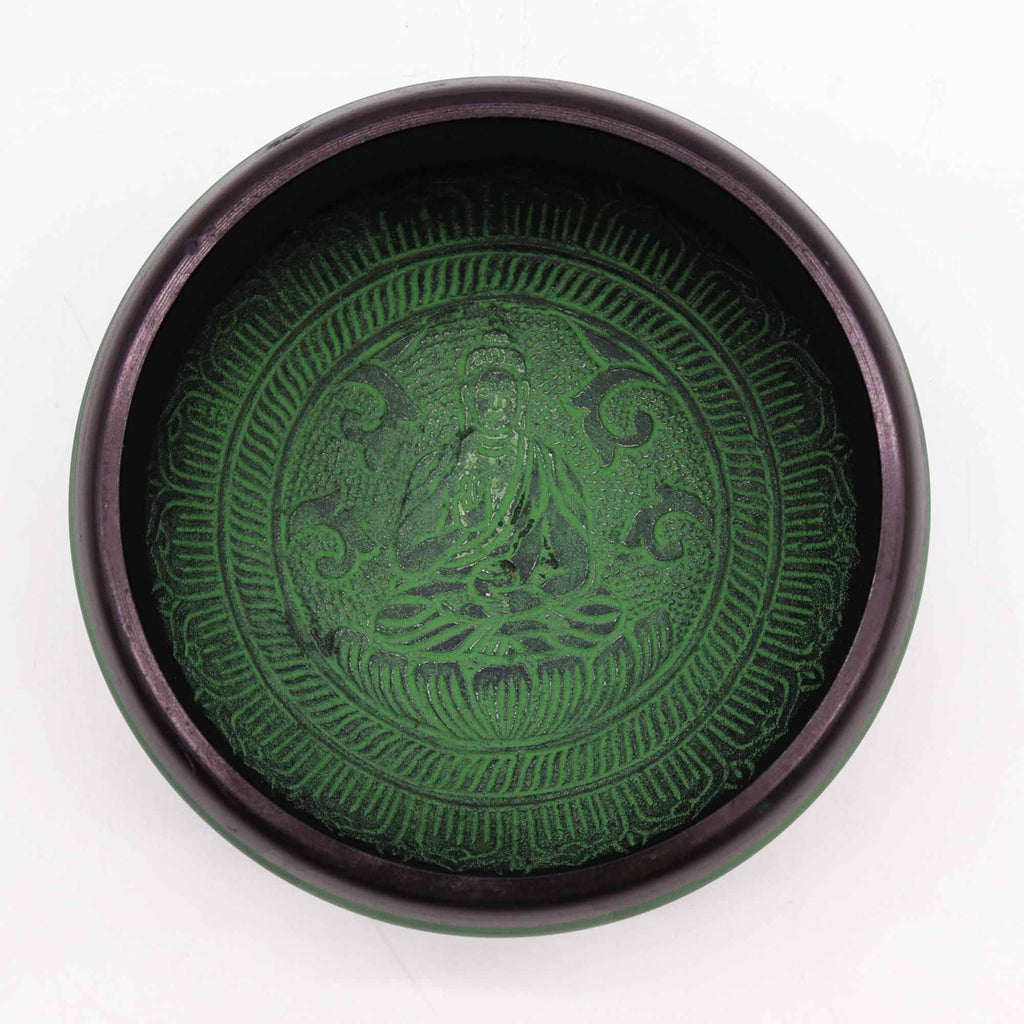 Earth Powder Singing Bowl with Mandala Buddha Design 16cm
