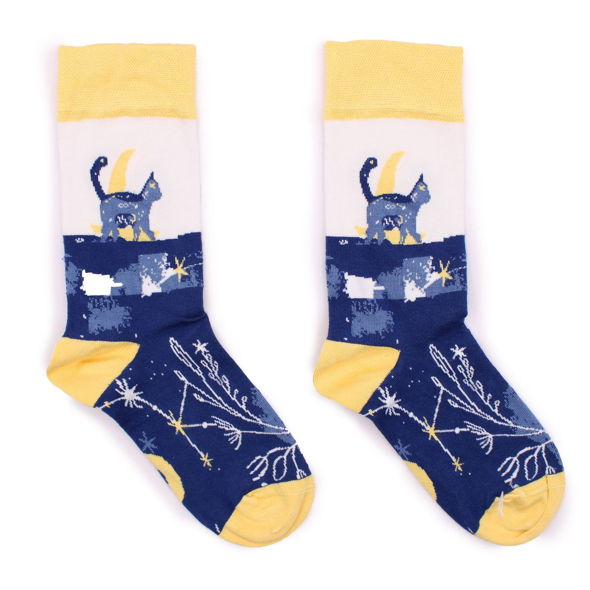 Agnes + Cat Hop Hare Bamboo Socks S/M - Midnight Cat