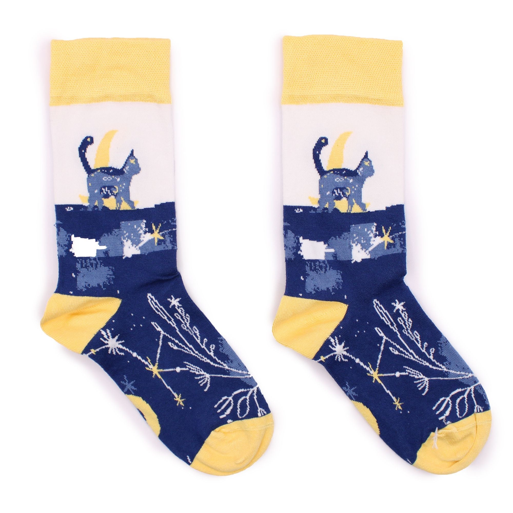 Agnes + Cat Hop Hare Bamboo Socks S/M - Midnight Cat