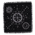 Esoteric Fringed Altar Cloth Featuring Moon and Sun Chart Design