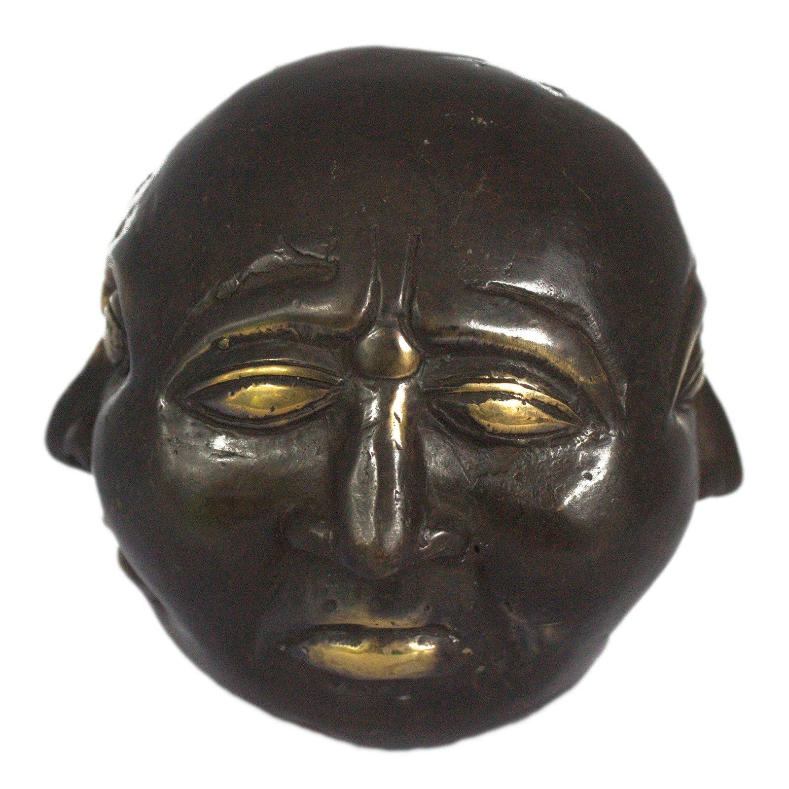 Fengshui Four Face Buddha 10cm Brass Decor for Home Serenity