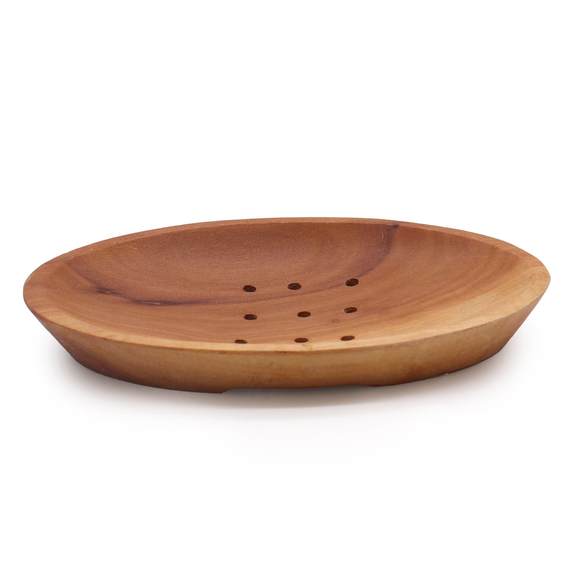 Classic Mahogany Oval Soap Dish for Elegant Bathroom Decor
