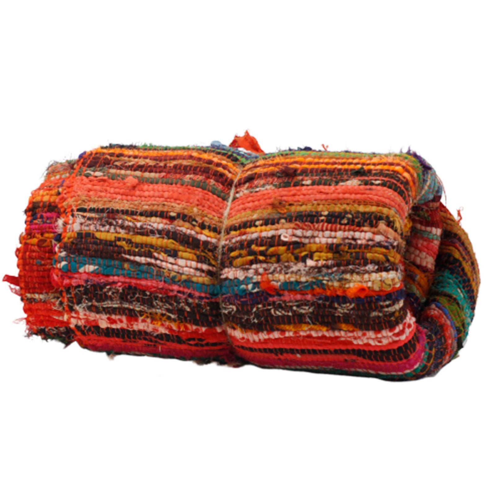 152 x 90cm Luxury Orange Rag Rug for Vibrant Home Decor