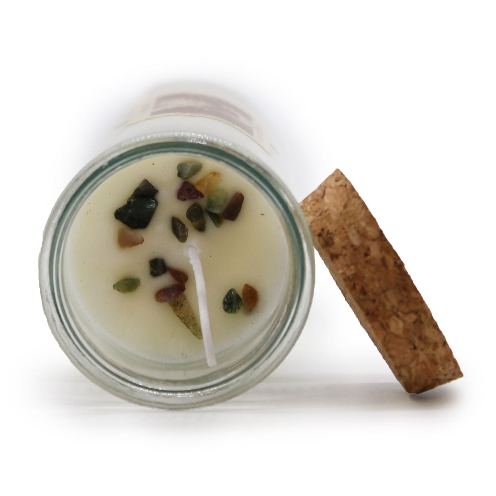 Magic Spell Candle Friendship with Moss Agate and Velvet Moon